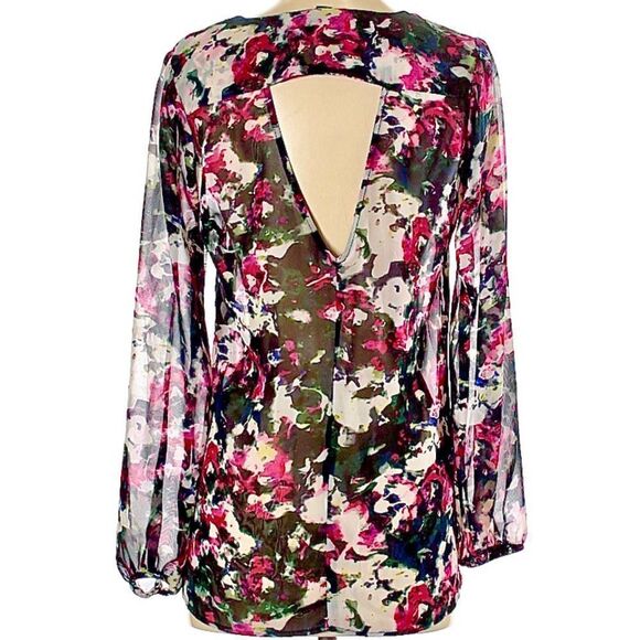 🍍3/$15🍍 Aqua Semi-Sheer Cutout Blouse - Picture 5 of 7